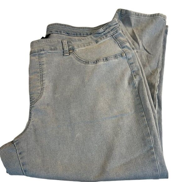 DG2 by Diane Gilman P2X light denim stretch pull on jeans 2XP - Picture 1 of 9